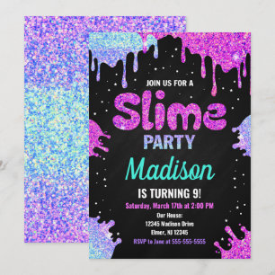 Slimmad Party-födelsedagsinbjudan Glitter Inbjudningar