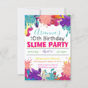 Slimmad Party-födelsedagsinbjudan Inbjudningar