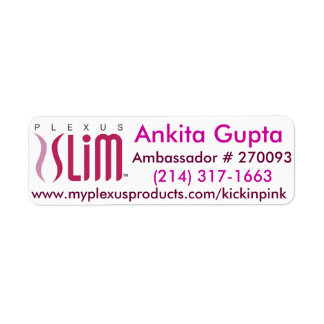 Slimmad postetikett för Plexus Returadress Etikett