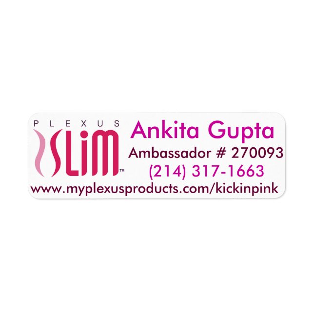 Slimmad postetikett för Plexus Returadress Etikett (Framsidan)