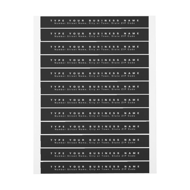 Slimmad Returadress för vanliga texter, svart - fö Etikettband (Ark)
