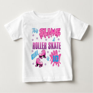 Slimmad roller Skat Färgfull Birthday Girl Anpassn T Shirt
