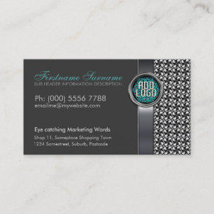 Slimmad Silver Black med Logotyp Affärskort Visitkort