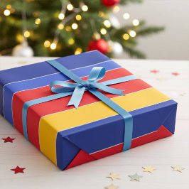 Slimmad, Snyggt Red Blue Gult och Silver Rand Presentpapper