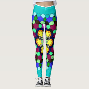 Slimmad snyggt, slimmad honeycomb-mönstrad 3D-lege Leggings
