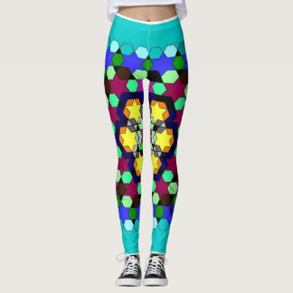 Slimmad snyggt, slimmad honeycomb-mönstrad 3D-lege Leggings