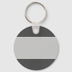 Slimmad, snyggt, svart och vit design. nyckelring