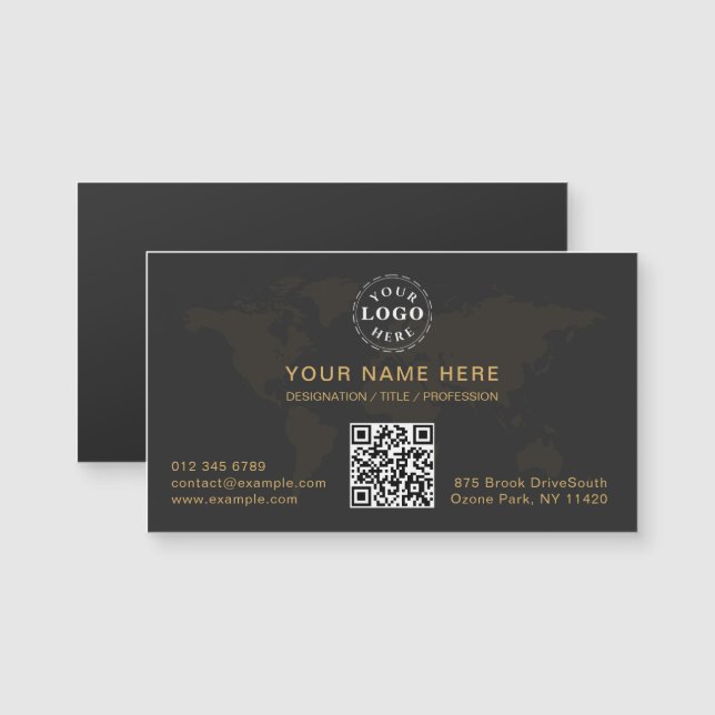 Slimmad svart Guld-Personlig för magnetkort för U (Fram/baksida)