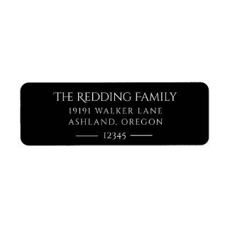 Slimmad svart och vit modern Returadress Etikett