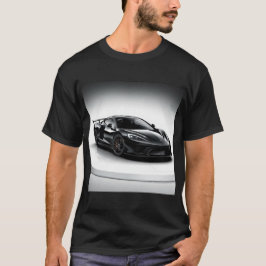 Slimmad svart sportbil på en roterande Visning T Shirt