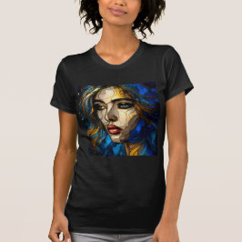 Slimmad T-shirt med konsuttryck -31
