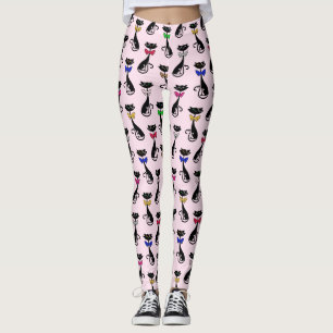 Slimmade katter med böjda plattor leggings