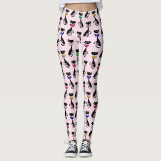 Slimmade katter med böjda plattor leggings