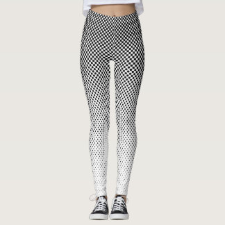 Slimmande effekt Kontrastprickar Svart och Vitt Leggings