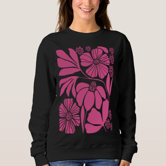 Slimming av vildblommor, svart botaniskt Neutralt T Shirt (Framsida)
