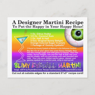 Slimy Eyeball Halloween Martini Recipe-vykort Vykort