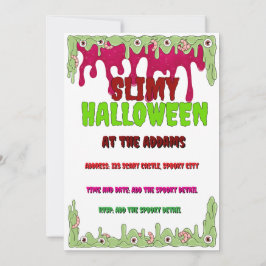 Slimy Halloween-inbjudningskort Inbjudningar