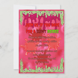 Slimy Halloween-inbjudningskort Inbjudningar