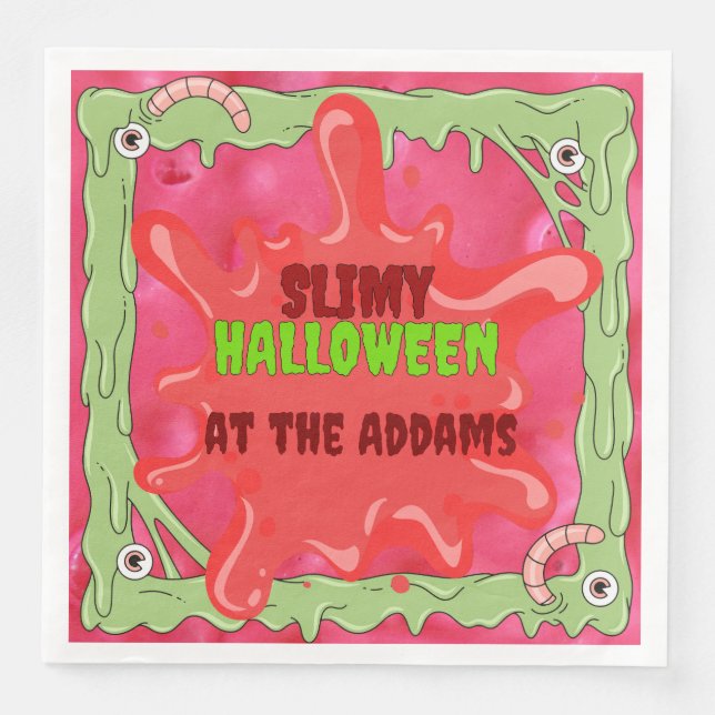 Slimy Halloween Pappersservett (Framsida)