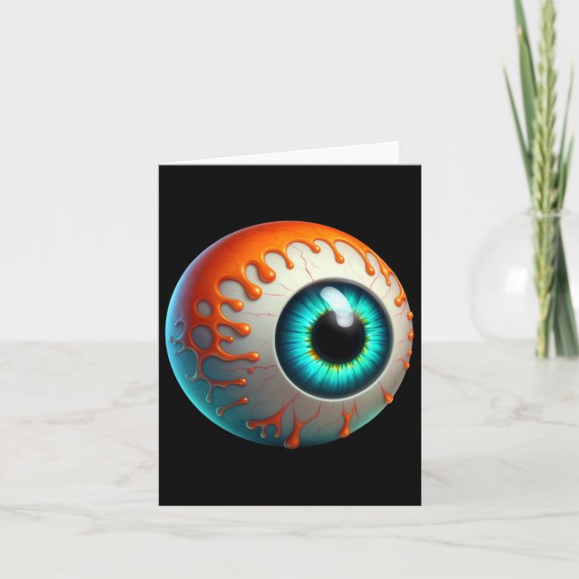 Slimy Human Eyell Creepy Halloween Funny Lazy Hall Kort (Framsida)