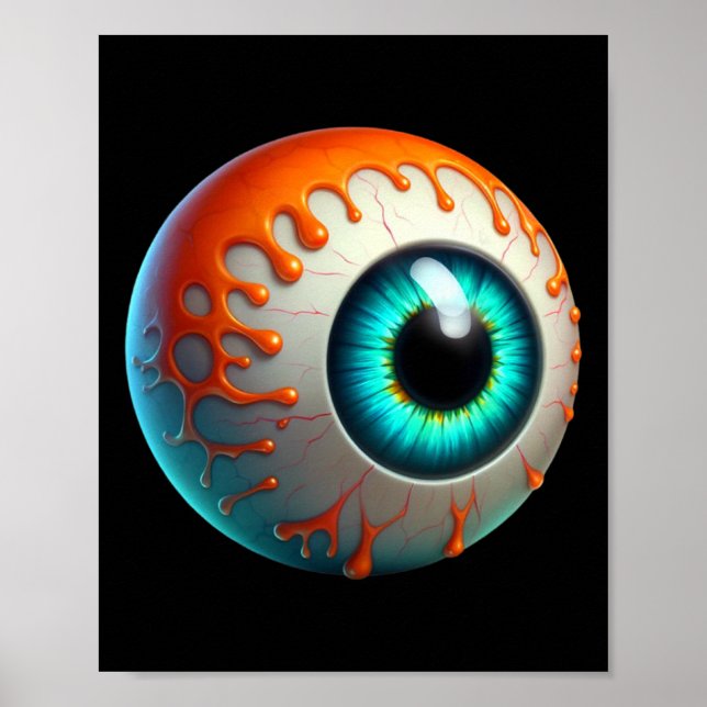 Slimy Human Eyell Creepy Halloween Funny Lazy Hall Poster (Framsidan)