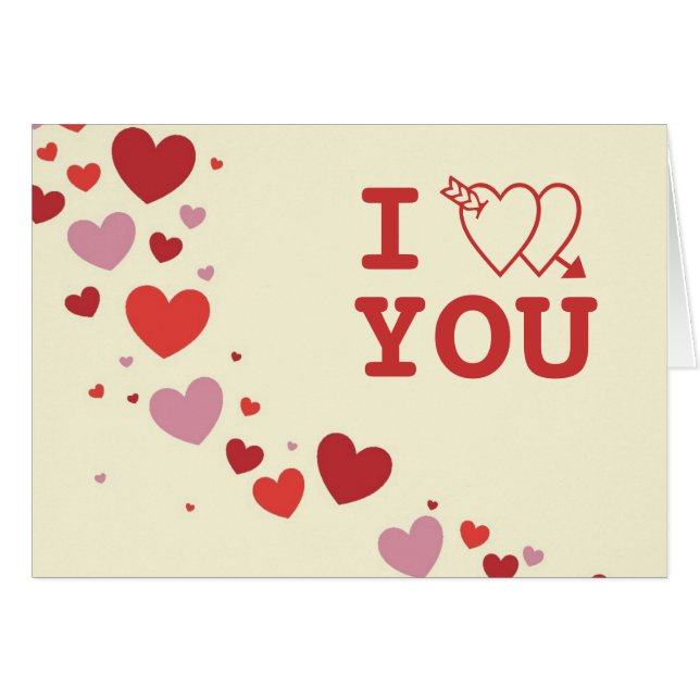 Slinga av hjärtor hälsningskort (Framsidan Horizontal)