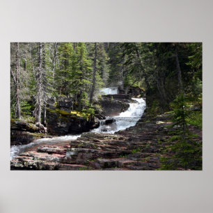 Slingan till Virginia nedgångar, glaciär parkerar Poster