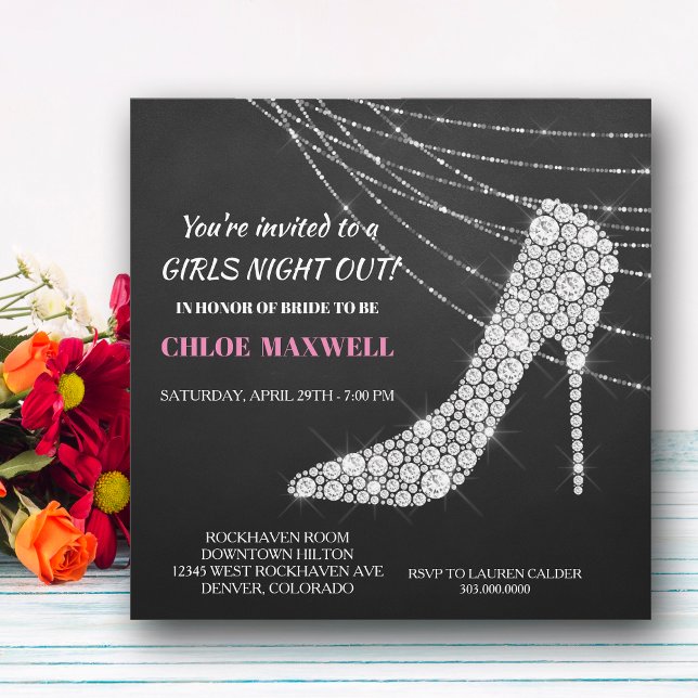 Slingback med ädelsten - möhippeinbjudan inbjudningar (Skapare uppladdad)