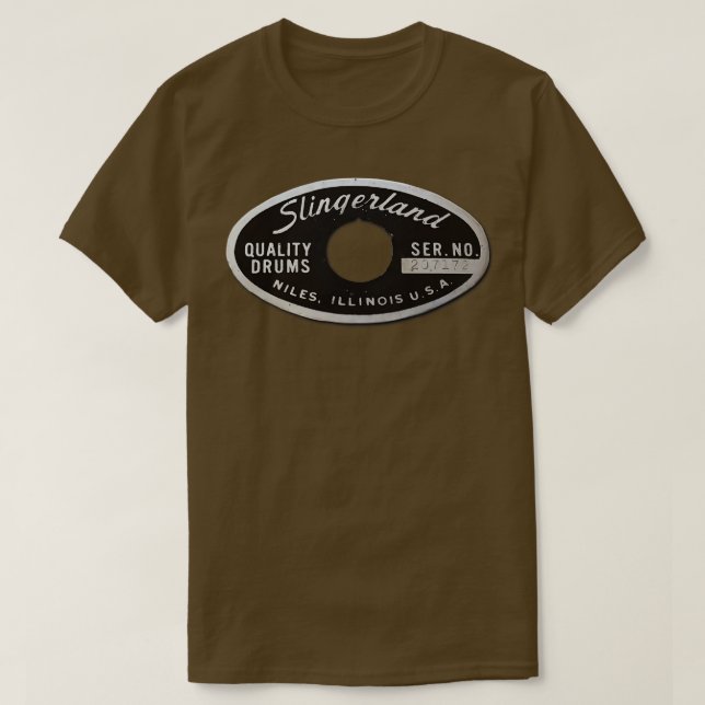 Slingerland Retro Drum Badge Pin T Shirt (Design framsida)