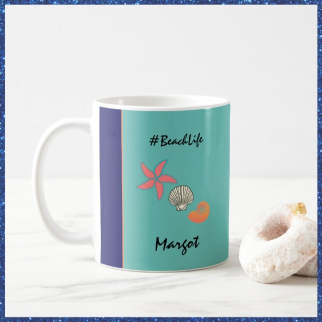 Slingfisk och segelarter Oceanen Beach Life Kaffemugg (Skapare uppladdad)