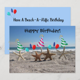 Slingfisk på Beach Flat Birthday Card