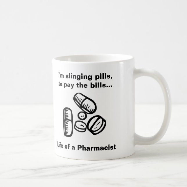 Slinging av Pills för att betala räkningarna Kaffemugg (Höger)