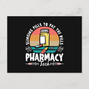Slinging Pills Apotekstekniker Apotekare Present Vykort