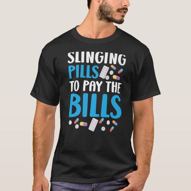 Slingor för att Betala fakturapoteket Pharmac T Shirt (Framsida)