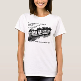 Slingor öppnar alltid kvinnor tee shirt