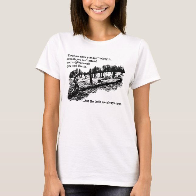 Slingor öppnar alltid kvinnor tee shirt (Framsida)