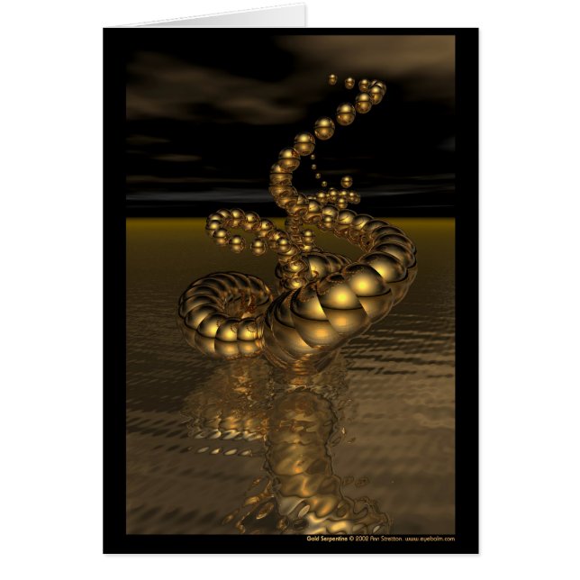 Slingra guld hälsningskort (Framsidan)