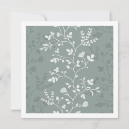 Slingrande blomster minimalistisk sagegrön botanis anteckningskort