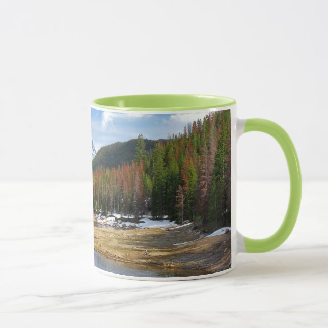Slingrig Coloradofloden med berg och gräs Mugg (Höger)