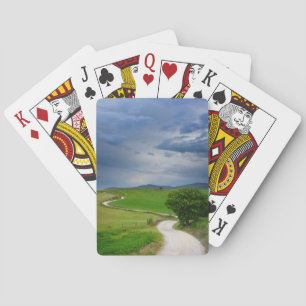 Slingrig väg under en mörk himmel casinokort
