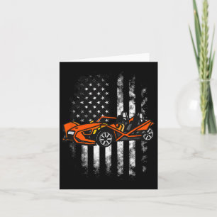 Slingshot Car American USA flagga 4:e juli Kort
