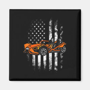 Slingshot Car American USA flagga 4:e juli Slings Magnet