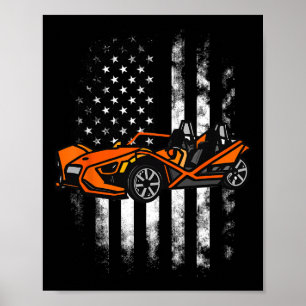 Slingshot Car American USA flagga 4:e juli Slings Poster