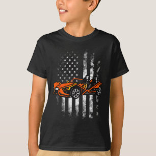 Slingshot Car American USA flagga 4:e juli T Shirt