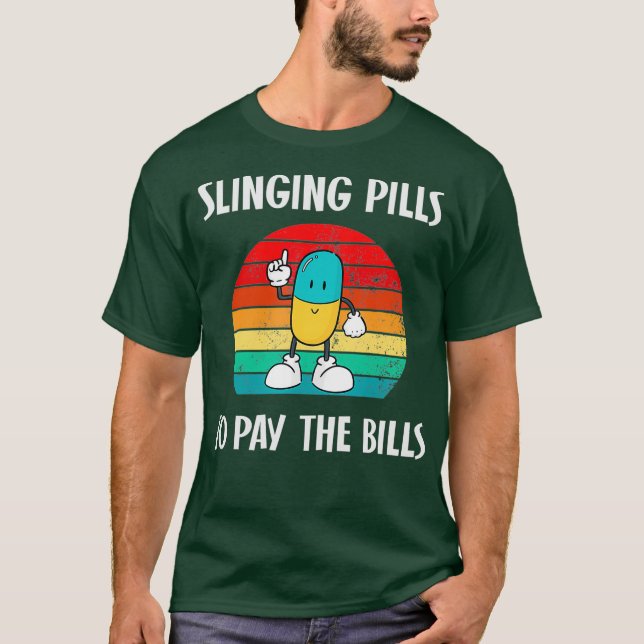 Slingstift för att Betala Bills Funny Pharmacy Gif T Shirt (Framsida)