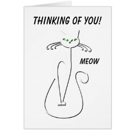 Slinky Black Cat Anpassningsbar Text Grönt Ögon bl Hälsningskort