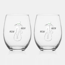 Slinky Black Cat Meow Meow Anpassningsbar Text Grö