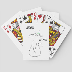 Slinky Black Cat Meow Meow Anpassningsbar Text Grö Casinokort