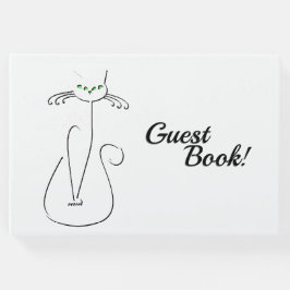 Slinky Black Cat Meow Meow Anpassningsbar Text Grö Gästböcker