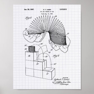 Slinky Leksak 1946 Patent Art - Led Peper Poster